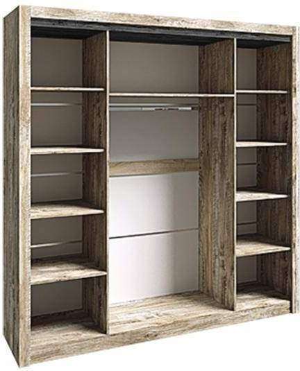 Шкаф 4-х створчатый Ривьера дуб юкон / бетон темный