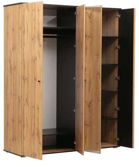 Спальня Либерти (опора h20) Дуб вотан/Черный