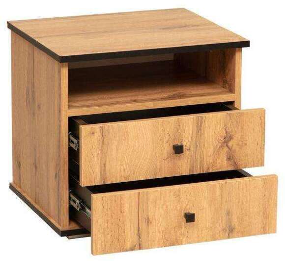 Спальня Либерти (опора h20) Дуб вотан/Черный