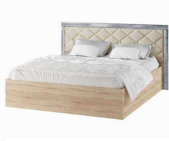 Кровать без основания Мадлен 160х200, дуб шале серебро