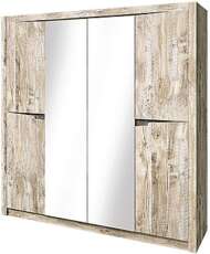 Шкаф четырехстворчатый Ривьера, Дуб Юкон, Бетон темный