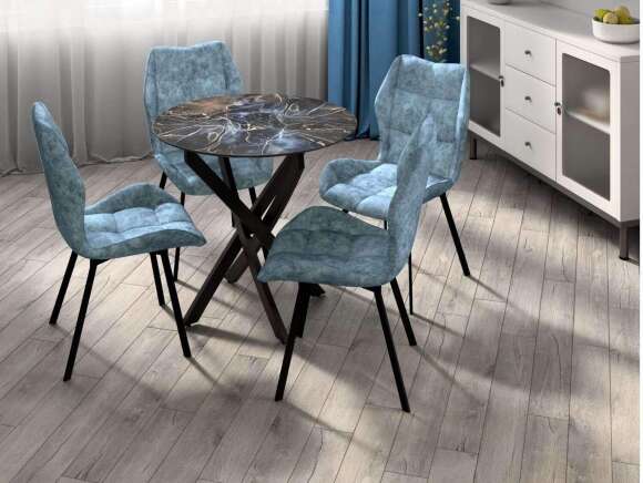 Столовая группа Рим-Монако СМ-5 ноги прямоугольные черные