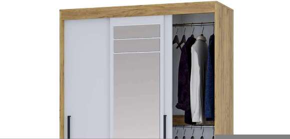 Шкаф-купе Тео ШКК-02 (Мебелони) Крафт / Белый