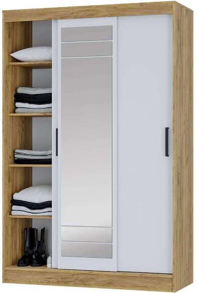 Шкаф-купе Тео ШКК-02 (Мебелони) Крафт / Белый