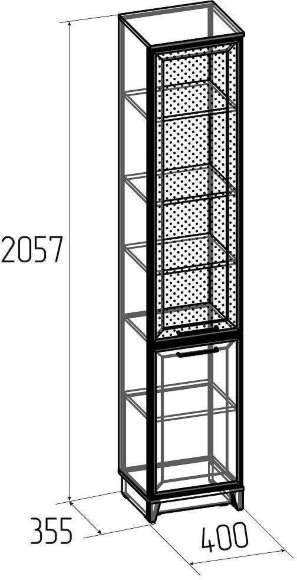 Шкаф-пенал для книг Аурелио 10 (Глазов) Антрацит