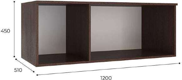 Антресоль для шкафа 120 см Лагуна, венге/дуб молочный Антресоль для шкафа 120 см Лагуна, венге/дуб молочный