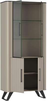 Фиделия шкаф витрина 76.01 серый камень / мрамор черный Фиделия шкаф витрина 76.01 серый камень / мрамор черный