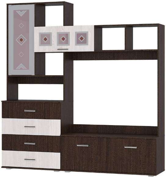 Гостиная Белла, венге/ясень белый. Комплект 2