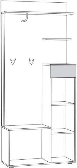 Шкаф многоцелевого назначения Лайн 10.16 Н, Дуб серый, Белый Шкаф многоцелевого назначения Лайн 10.16 Н, Дуб серый, Белый