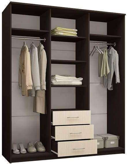 Шкаф-купе Маэстро дуб беленый / венге