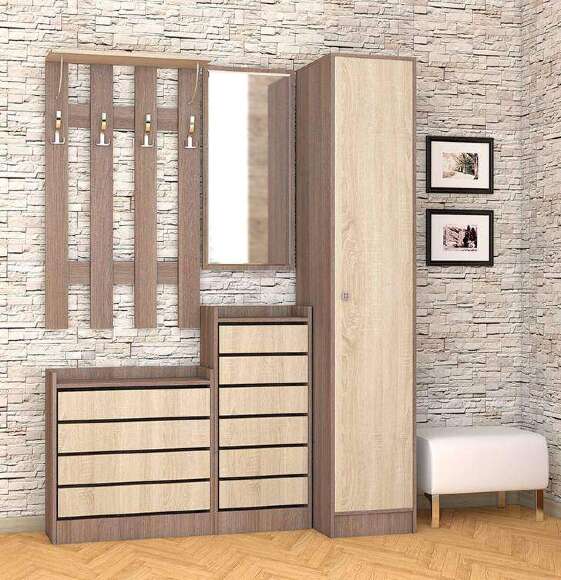 Прихожая Ямайка Комплект 3 (Ясень Шимо)