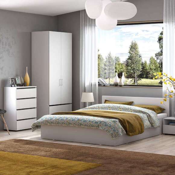 Кровать 160х200 Токио с основанием (Арника) Белый текстурный