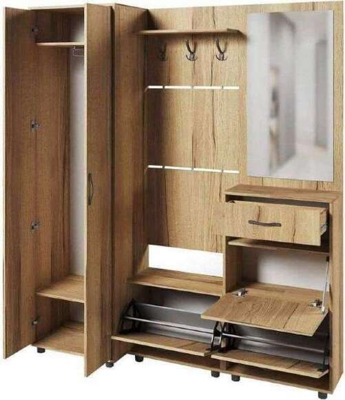 Прихожая ВШ-5+ТП-1+ПЗ-3+ТП-2+ШО-1 Дуб Делано