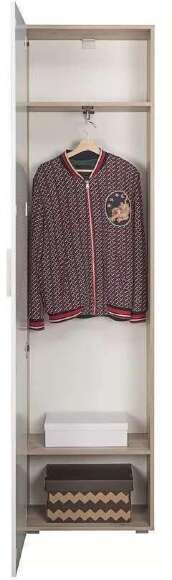 Лайн Шкаф для одежды 08.122 Дуб серый/Белый глянец Лайн Шкаф для одежды 08.122 Дуб серый/Белый глянец