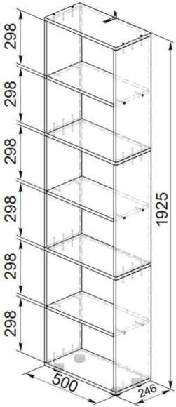 Стеллаж Грейс с полками белый текстурный
