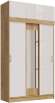 Шкаф-купе Роджина белый глянец / дуб крафт