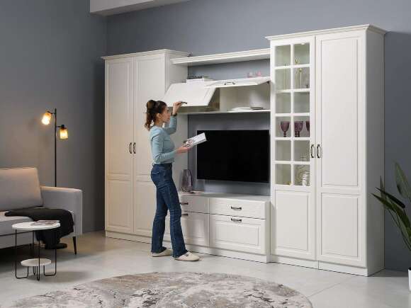 Гостиная Ливерпуль 2 Белый/Ясень ваниль