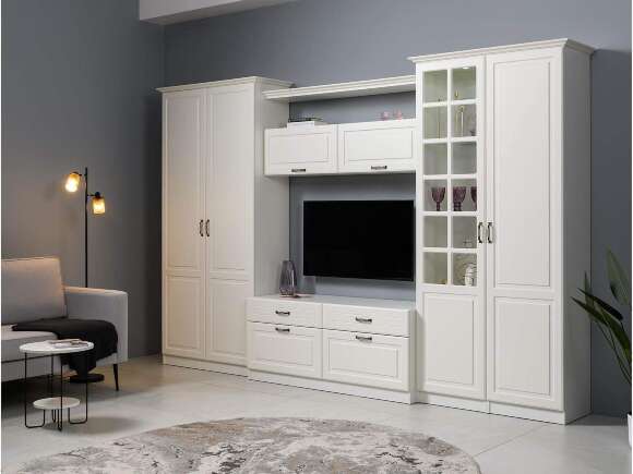 Гостиная Ливерпуль 2 Белый/Ясень ваниль