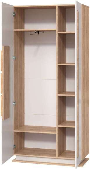 Шкаф для одежды Дора 30.01-02 дуб сонома/белый глянец