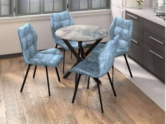 Столовая группа Рим-Монако СМ-7 ноги прямоугольные черные