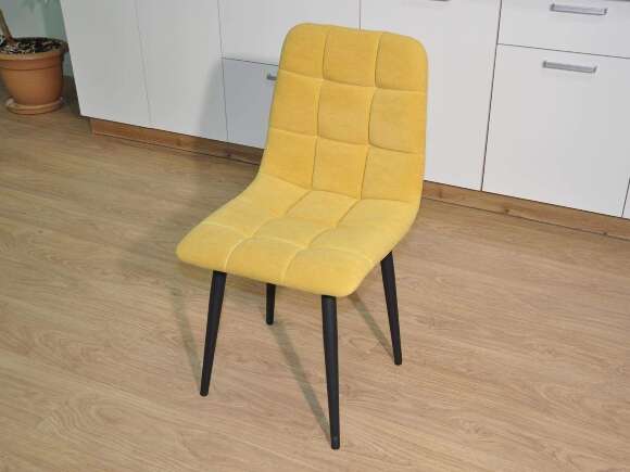 Стул Х / черный /велюр горчица