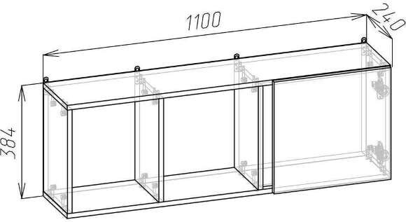 Полка навесная Зара ЗПн11 (Крафт золотой / Крафт белый)