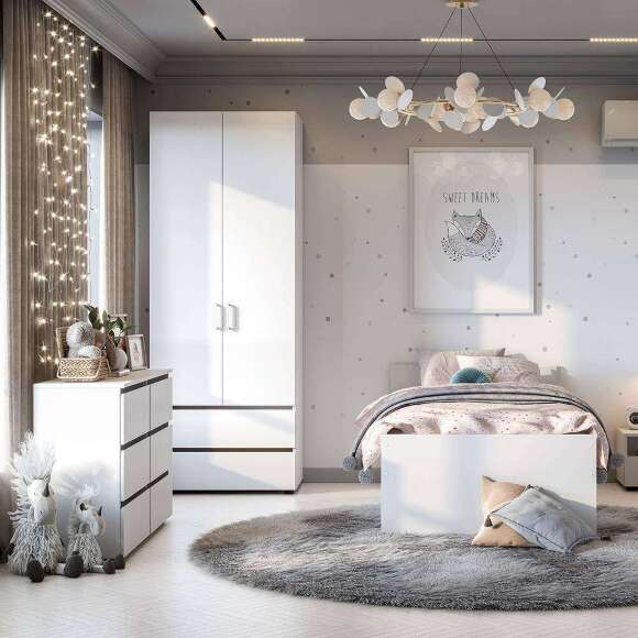 Кровать 90х200 Токио с основанием (Арника) Белый текстурный