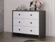 Дольче комод 3 ящика / Графит/Белый