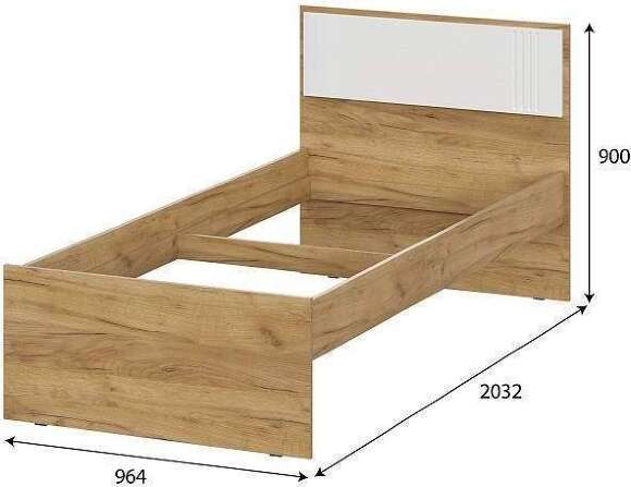Кровать 90х200 с основанием и выкатными ящиками Милан Кровать 90х200 с основанием и выкатными ящиками Милан