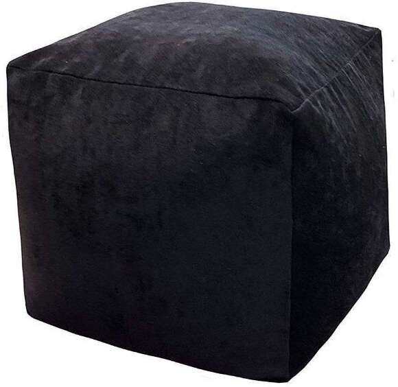 Пуфик Куб микровельвет черный