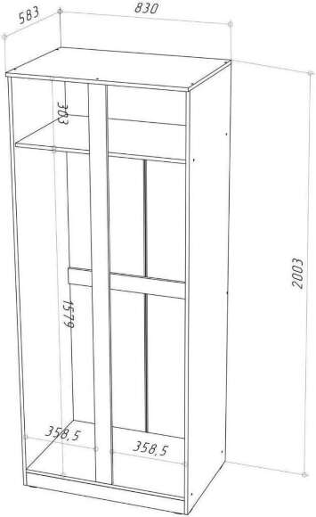 Шкаф Stern 2-х дверный белый