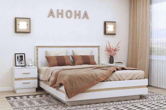 Кровать с основанием 1400 Анона, белый