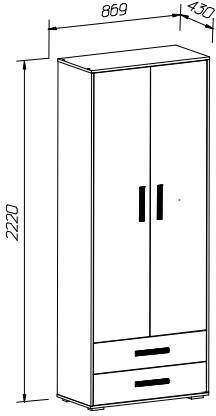 Шкаф для одежды с ящиками 870 Стич (MLK)