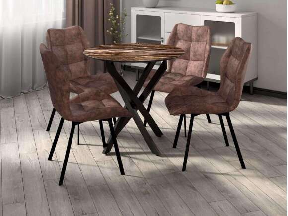 Столовая группа Рим-Монако СМ-8 ноги прямоугольные черные