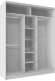 Шкаф-купе трехдверный 1800 Домашний Белый