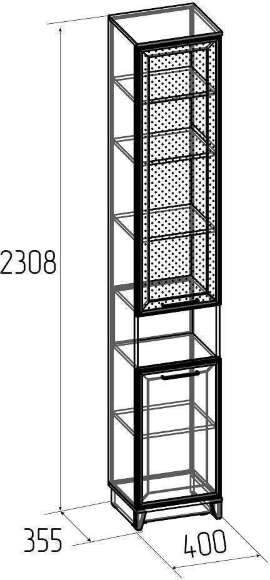 Шкаф-пенал для книг Аурелио 9 (Глазов) Белый