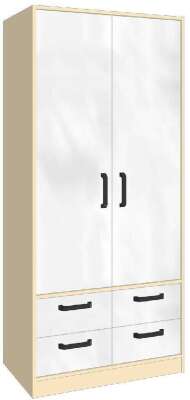 Шкаф Лена (2ШЯ), Дуб сонома, белый