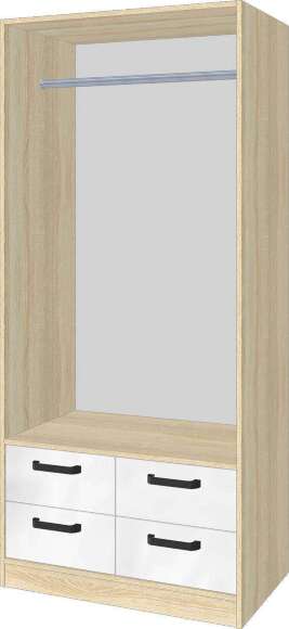 Шкаф Лена (2ШЯ), Дуб сонома, белый