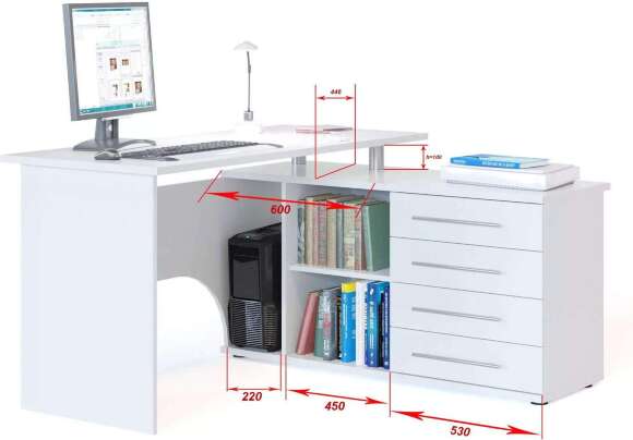 Компьютерный стол КСТ-109 Левый Дуб Юкон Компьютерный стол КСТ-109 Левый Дуб Юкон