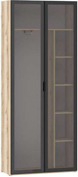 200.03 шкаф для одежды (витрина) Арден Дуб Делано / черный