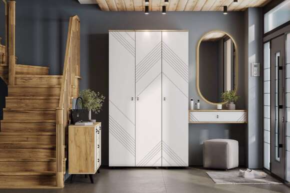 Стол туалетный навесной Байкал, Дуб Золотой, Белый матовый