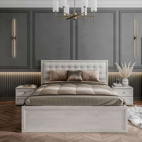 Кровать с мягкой спинкой и ламелями 160х200 Александрия