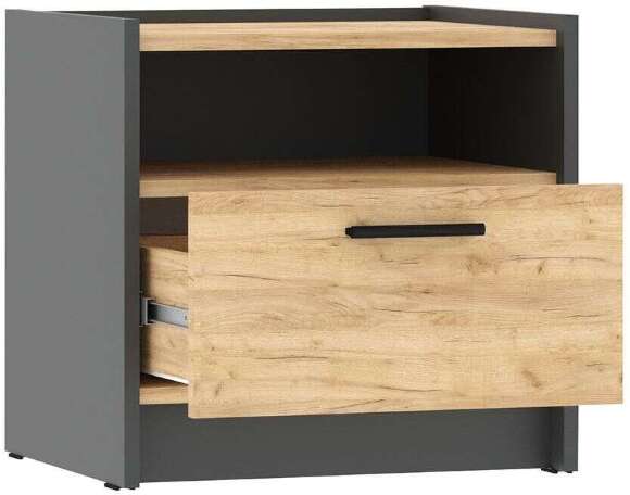 НМ 011.15 Тумба прикроватная Оттавия Антрацит/Дуб золотой НМ 011.15 Тумба прикроватная Оттавия Антрацит/Дуб золотой