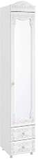 Шкаф-пенал 1дв. (гл.410) с зеркалом и ящиками Италия ИТ-32 белое дерево