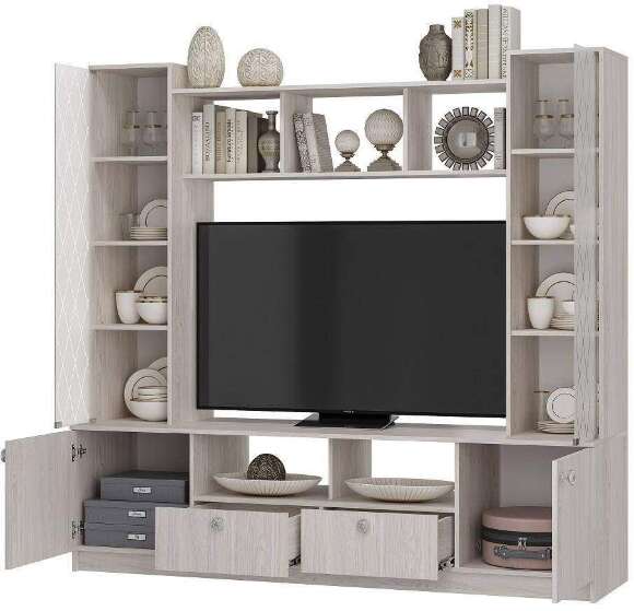 Мини-стенка в гостиную Зарина ЦС-01 (БТС) Ясень белый Мини-стенка в гостиную Зарина ЦС-01 (БТС) Ясень белый