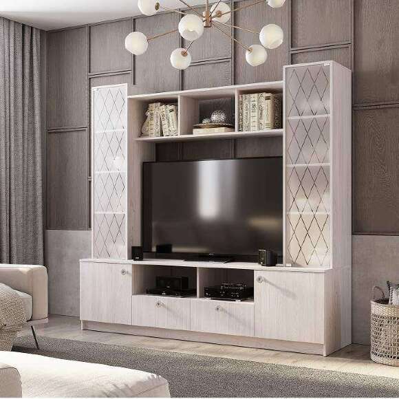 Мини-стенка в гостиную Зарина ЦС-01 (БТС) Ясень белый Мини-стенка в гостиную Зарина ЦС-01 (БТС) Ясень белый