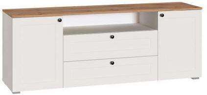 Тумба под ТВ 16.47 Остин Белый шагрень, Дуб Золотой Тумба под ТВ 16.47 Остин Белый шагрень, Дуб Золотой