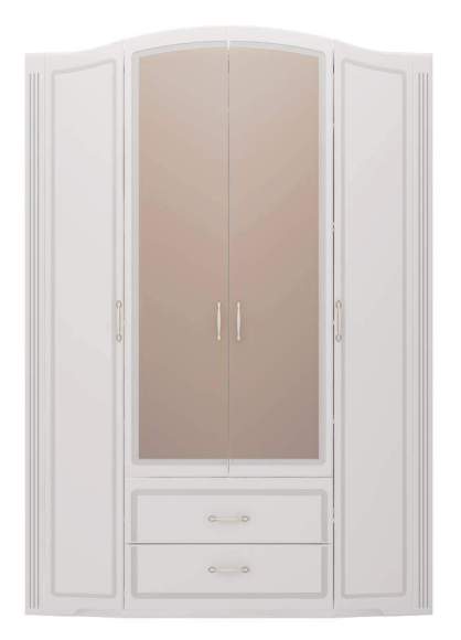 Шкаф для одежды 4-х дверный Ижмебель 02 Виктория (с зеркалами)