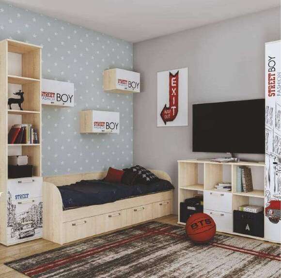 Шкаф-пенал для мальчиков Сенди ПН-04 БТС STREET BOY