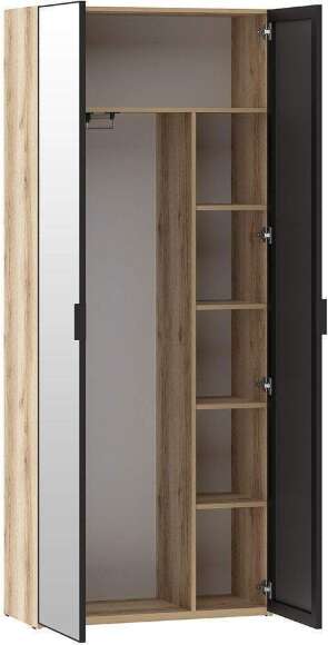 200.03 шкаф для одежды (зеркало) Арден Дуб Делано / черный 200.03 шкаф для одежды (зеркало) Арден Дуб Делано / черный